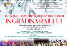 Festivalul-concurs „În Grădina Raiului” revine la Bistrița. Colindători, tradiții și invitați de prestigiu, pe scena Centrului Cultural „Dacia”