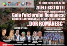 Gala Folclorului Românesc, eveniment aniversar dedicat celor 30 de ani ai Ansamblului „Dor Românesc”, la Zilele Bistriței 2026