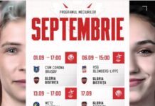 Gloria Bistrița are cinci meciuri în septembrie. Două partide se joacă la TeraPlast Arena
