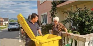 Pubela galbenă, colectată miercuri în localitățile componente ale municipiului Bistrița